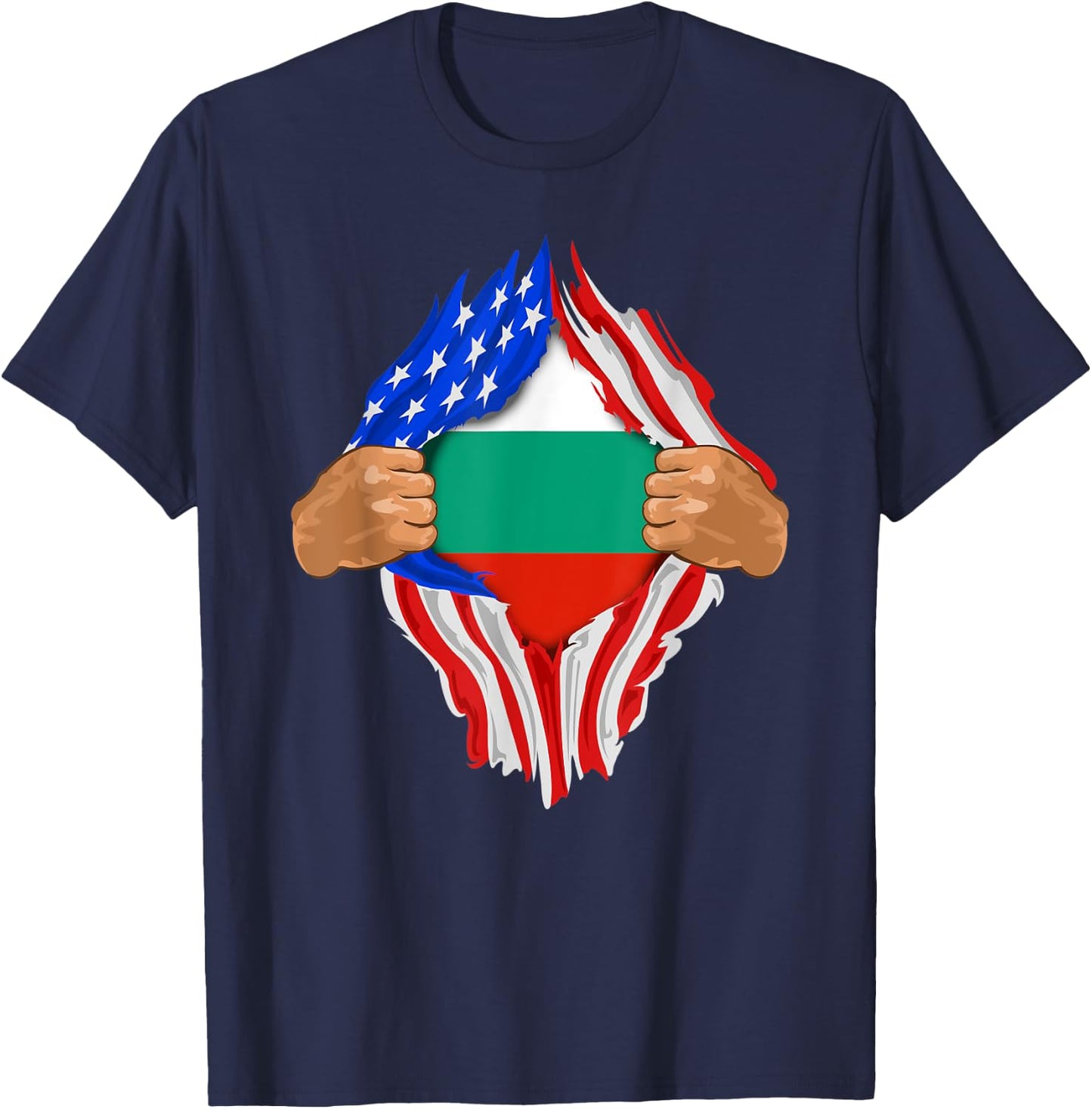 Bulgarian Blood Inside Me | Bulgaria Flag Gift T-Shirt - T-Shirt | Navy
