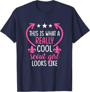 This is What a Really Cool Scout Girl Looks Like Scouts Gift T-Shirt - T-Shirt | Navy