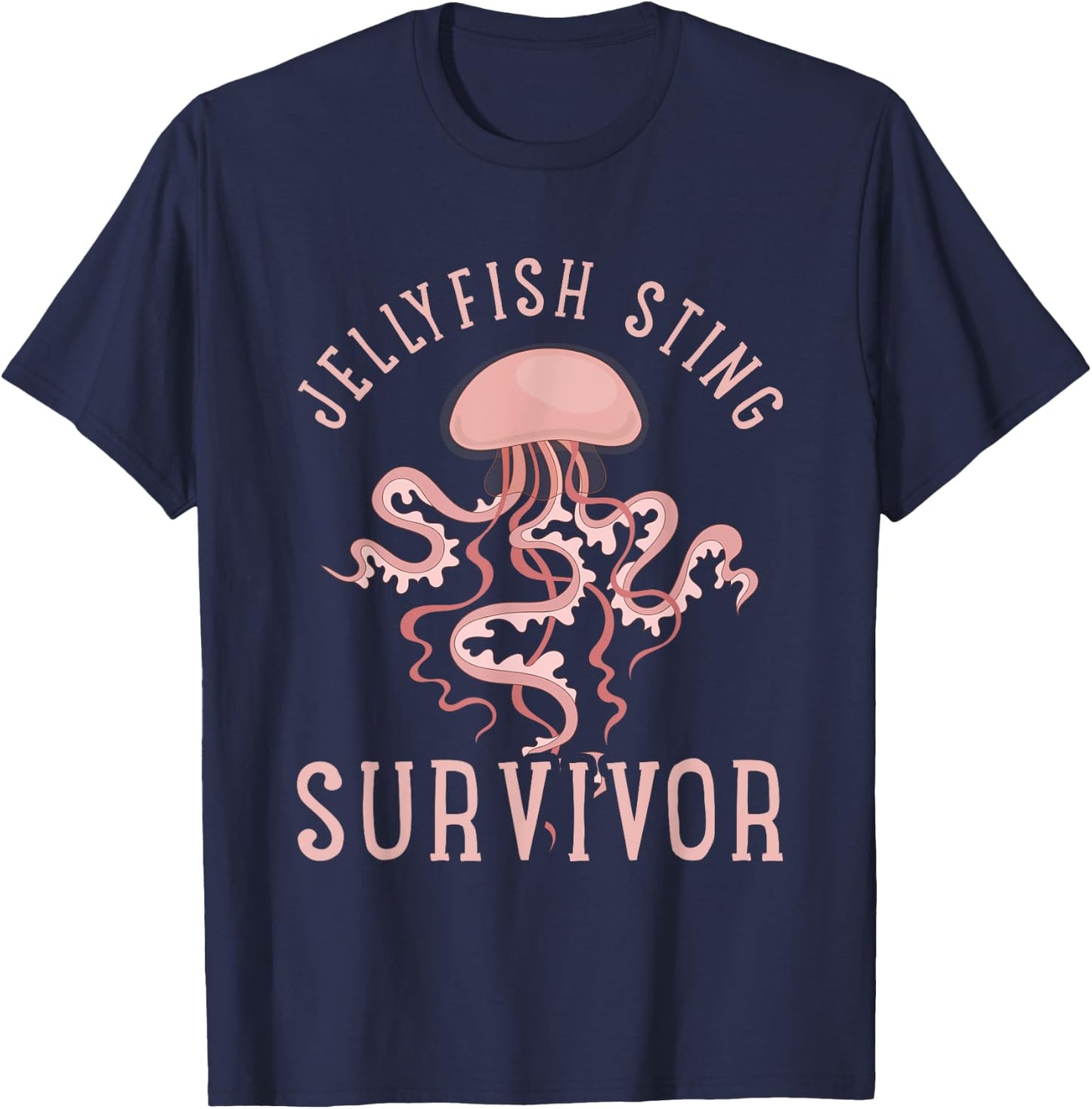 Jellyfish Sting Survivor Funny Aquarist Gift Jellyfish T-Shirt - T-Shirt | Navy
