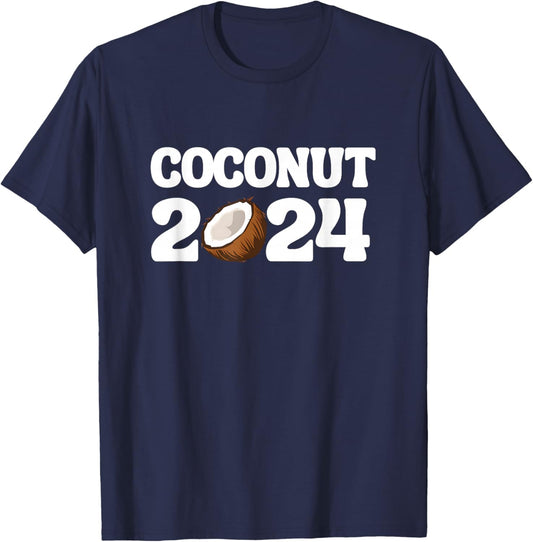 Funny Kamala Harris 2024 Statement Democrat Coconut Tree T-Shirt - T-Shirt | Navy