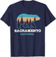Sacramento California Vintage Bear Grizzly Nature Souvenir T-Shirt - T-Shirt | Navy