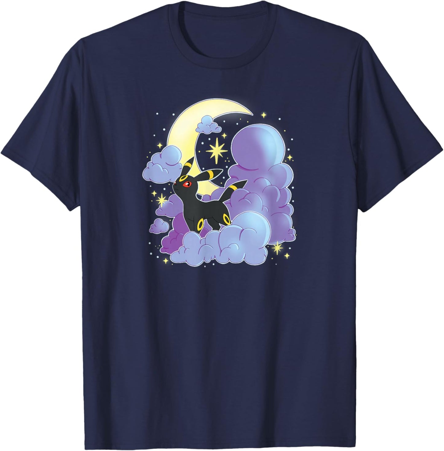 Pokémon - Umbreon Celestial Moon With Clouds T-Shirt - T-Shirt | Navy