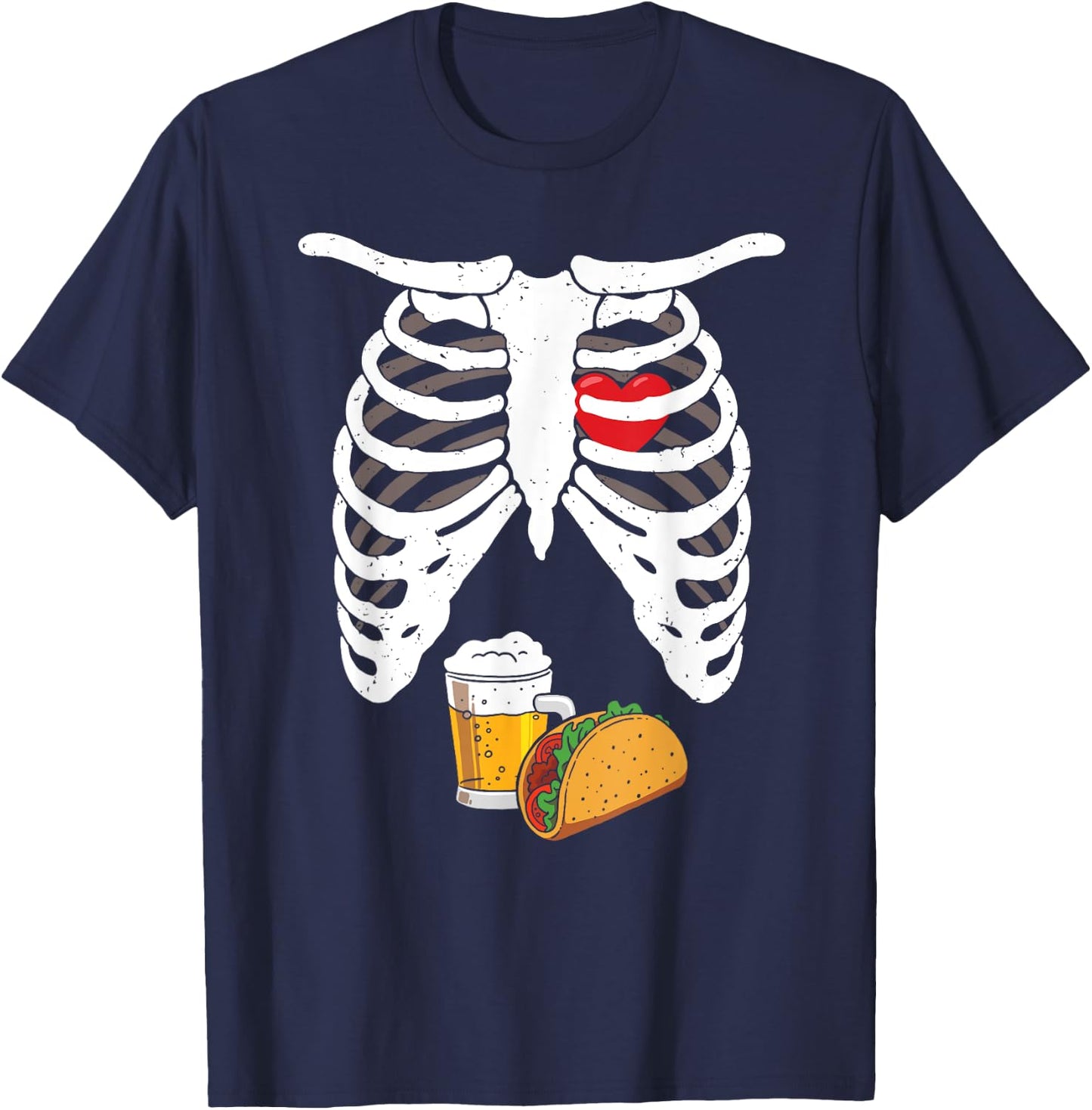 Pregnancy Announcement Shirt Dad Soon Pregnant Skeleton T-Shirt - T-Shirt | Navy