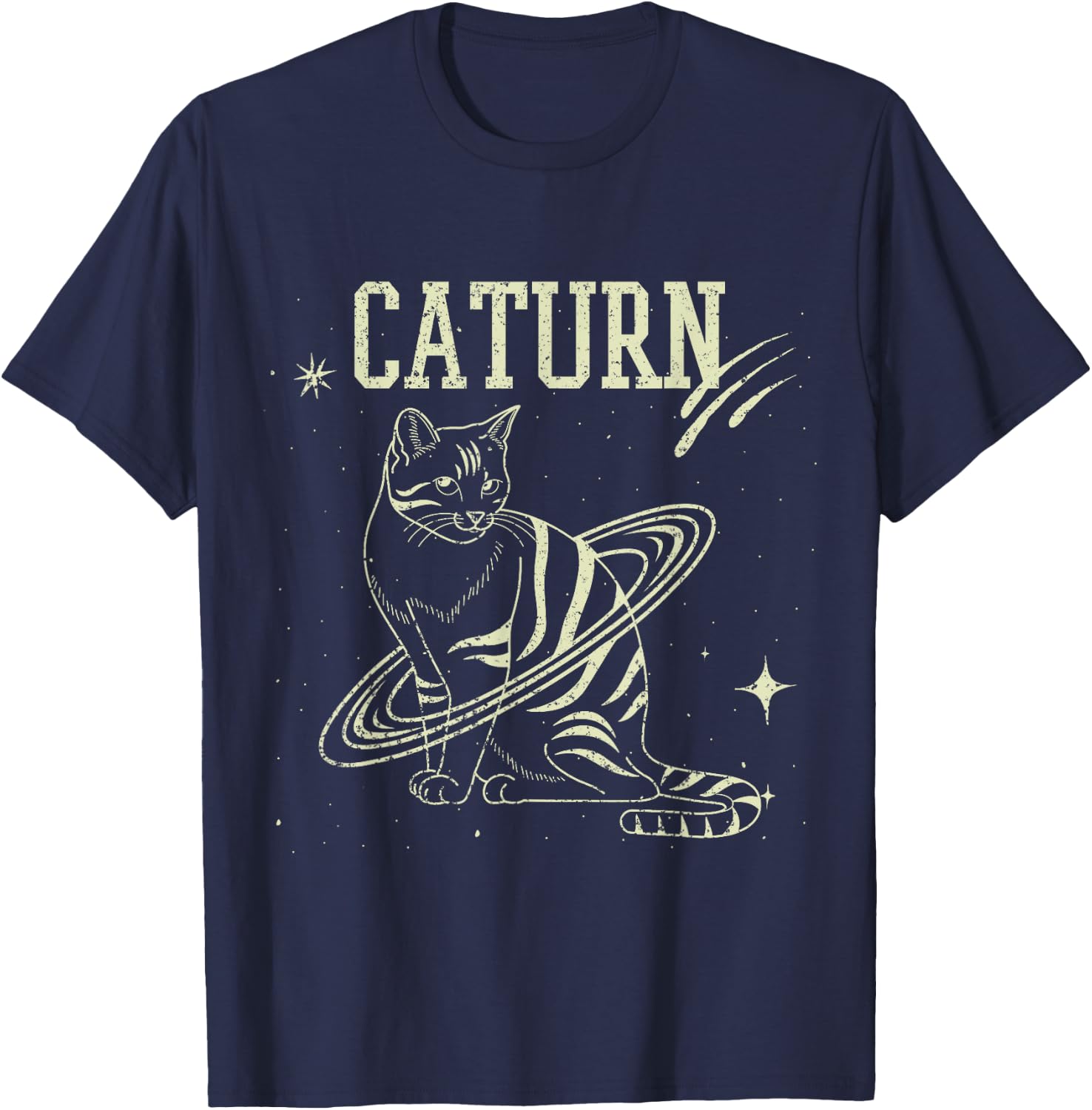 Caturn cat lover gift T-Shirt - T-Shirt | Navy