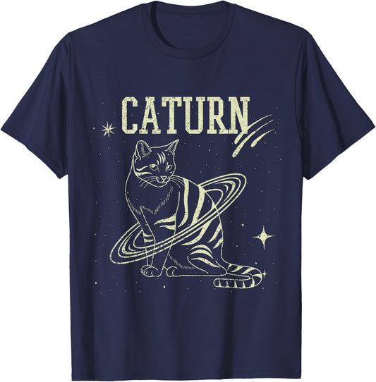 Caturn cat lover gift T-Shirt - T-Shirt | Navy