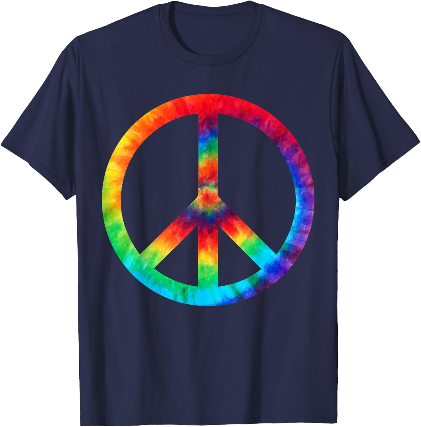 PEACE SIGN Tie Dye | Hippies Christmas s T-Shirt - T-Shirt | Navy