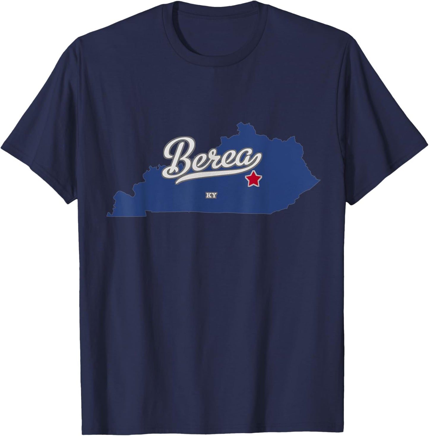 Berea Kentucky KY Map T-Shirt - T-Shirt | Navy