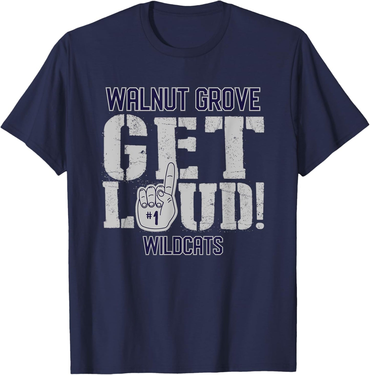 Walnut Grove High School GET LOUD Wildcats T-Shirt - T-Shirt | Navy