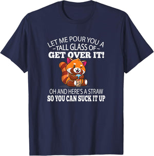 Kids Boys Girls Cute Get Over It Red Panda Lover T-Shirt - T-Shirt | Navy