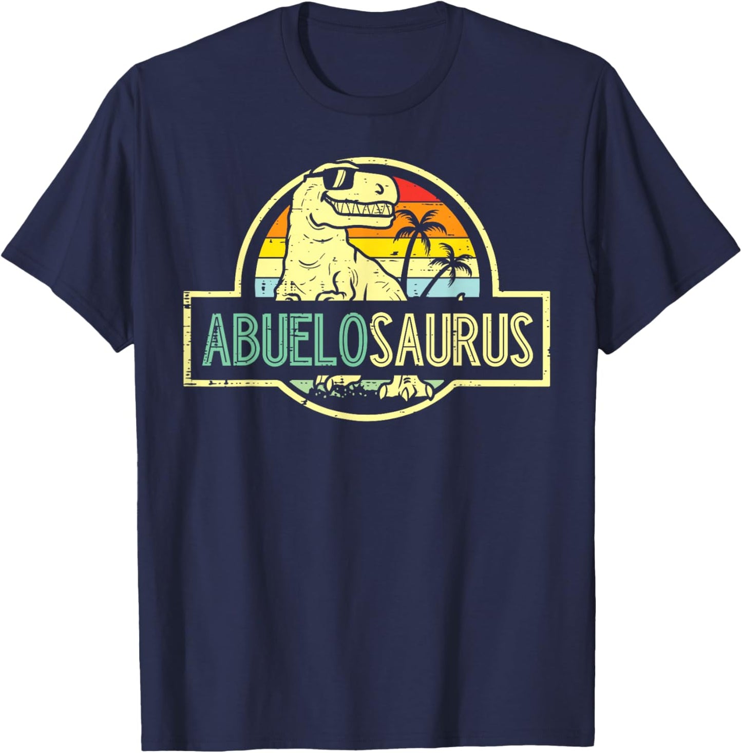 Fathers Day Dinosaur Abuelo Saurus Spanish Grandpa Trex Papa T-Shirt - T-Shirt | Navy
