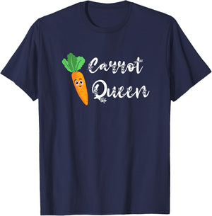 Carrot Queen Health Vegan Vegetable Herbivore Gardening T-Shirt - T-Shirt | Navy