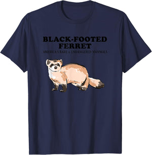 BLACK-FOOTED FERRET- America's Rare and Cute Animals Lover T-Shirt - T-Shirt | Navy