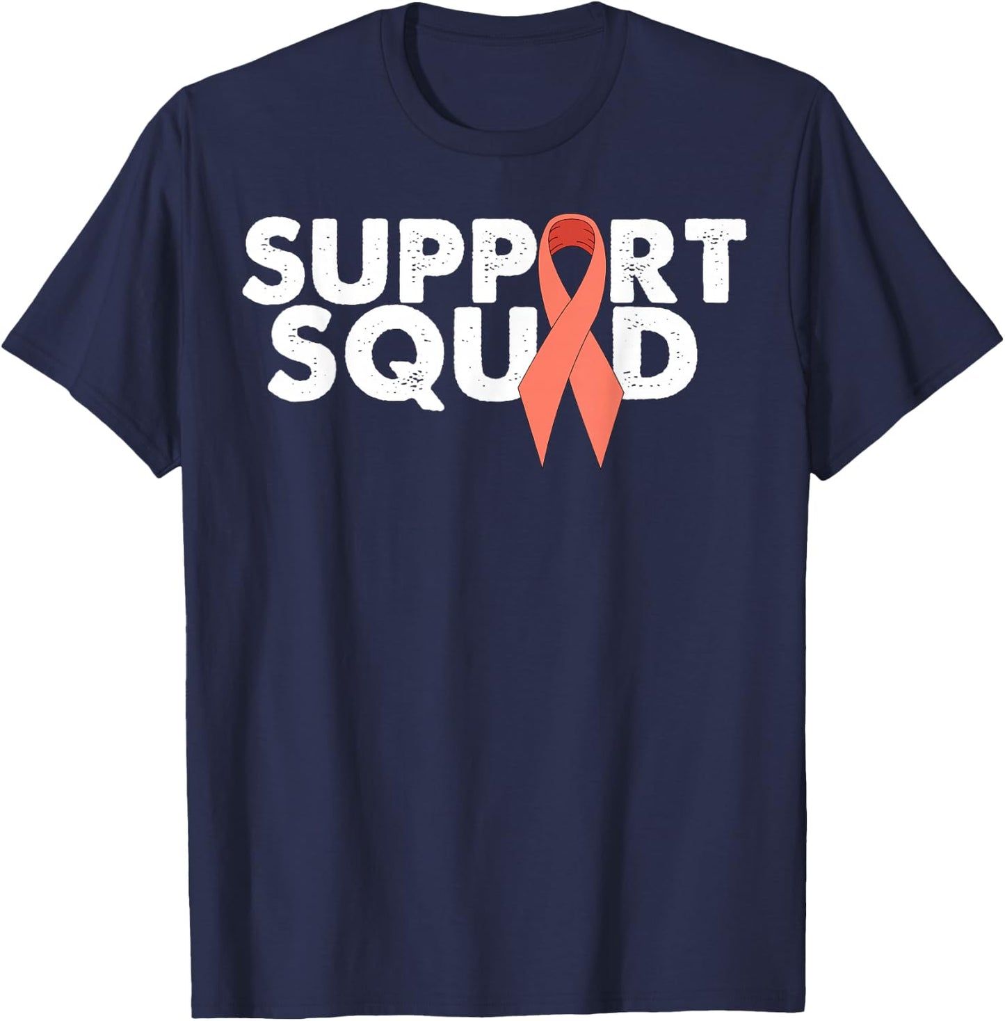Uterine Cancer Support Ribbon T-Shirt - T-Shirt | Navy