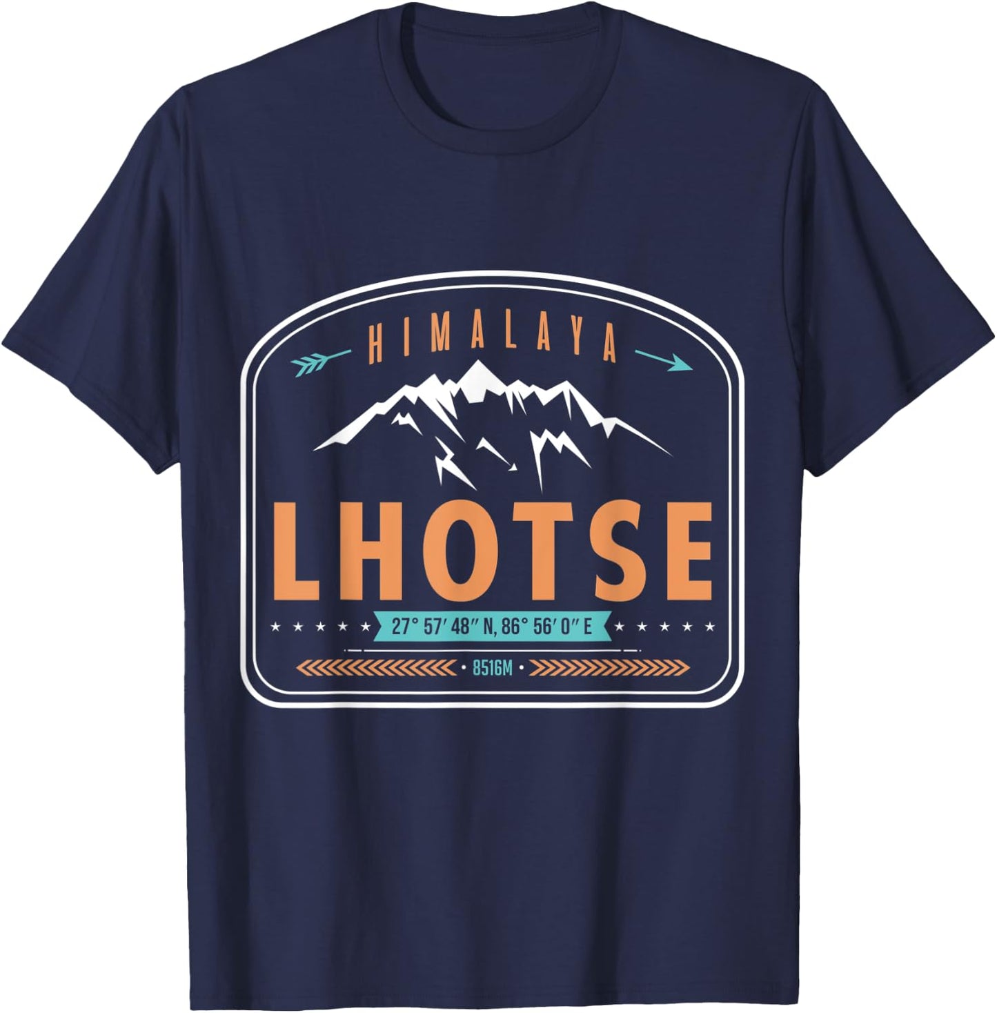 Lhotse Mountain in the Himalaya Mountains, Nepal, Tibet T-Shirt - T-Shirt | Navy