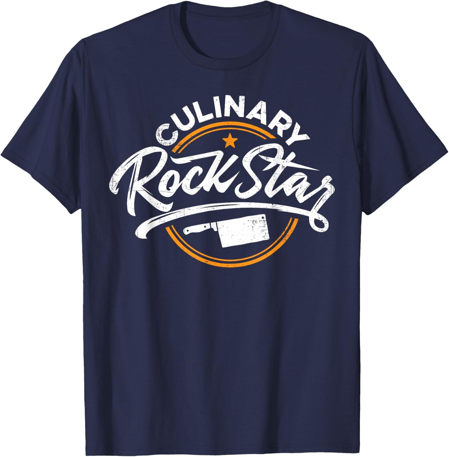 Chef Culinary Rockstar Funny Men Cook Cooking Vintage T-Shirt - T-Shirt | Navy