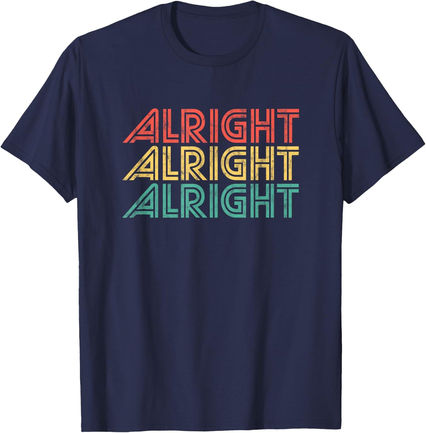 Alright Retro 70s Vintage Classic Seventies T-Shirt - T-Shirt | Navy
