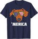 Dachshund Wiener American USA Flag 4th Of July Fourth Dog T-Shirt - T-Shirt | Navy