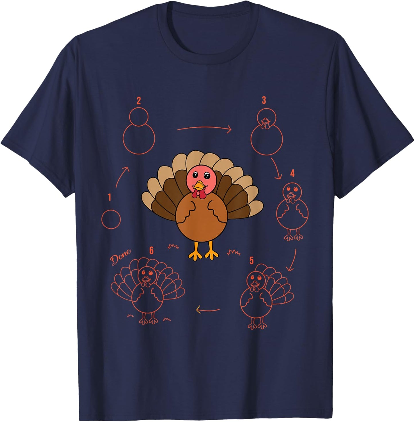Turkey Thanksgiving Lovers Art Teacher and Student T-Shirt - T-Shirt | Navy