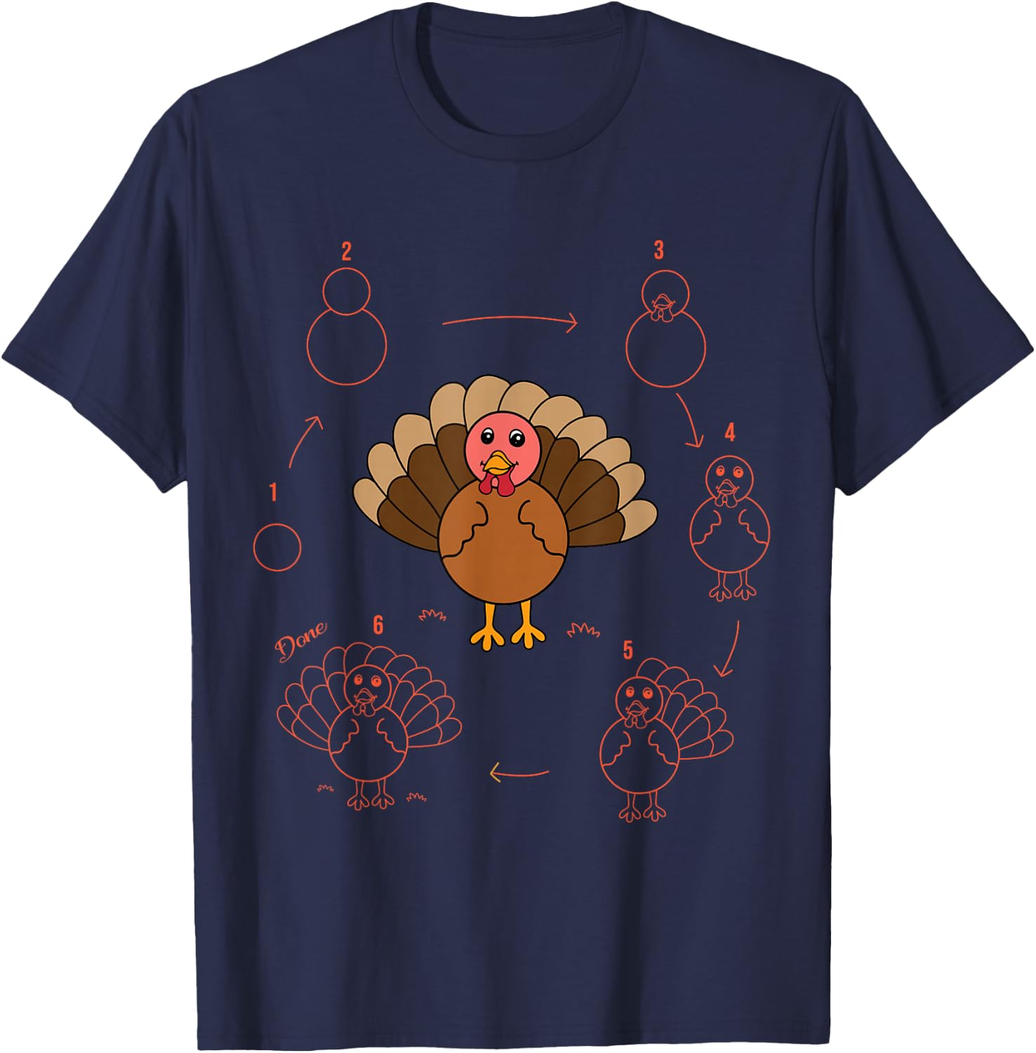 Turkey Thanksgiving Lovers Art Teacher and Student T-Shirt - T-Shirt | Navy