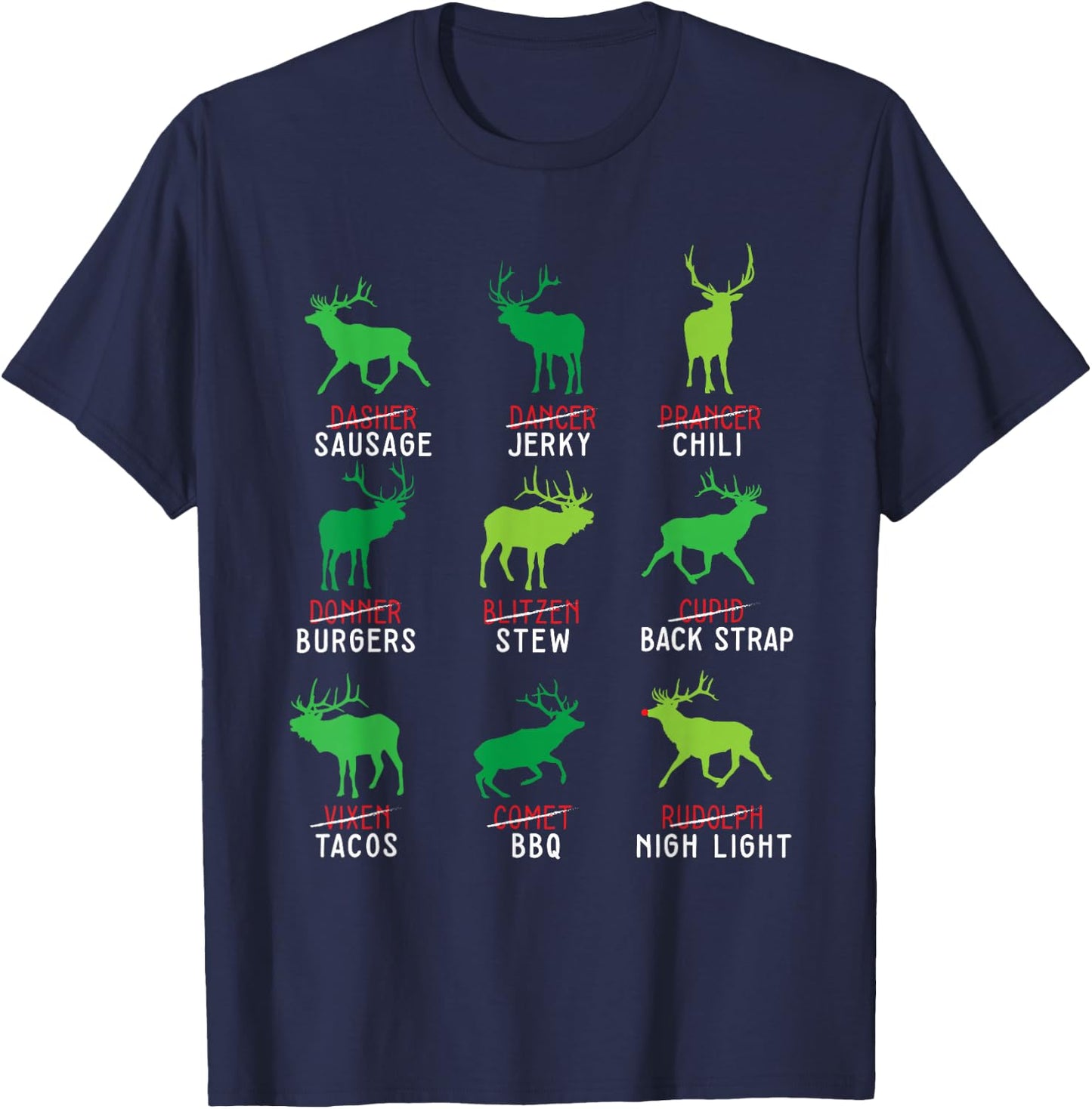 Funny Christmas Deer Bow Hunting Santa Christmas T-Shirt - T-Shirt | Navy
