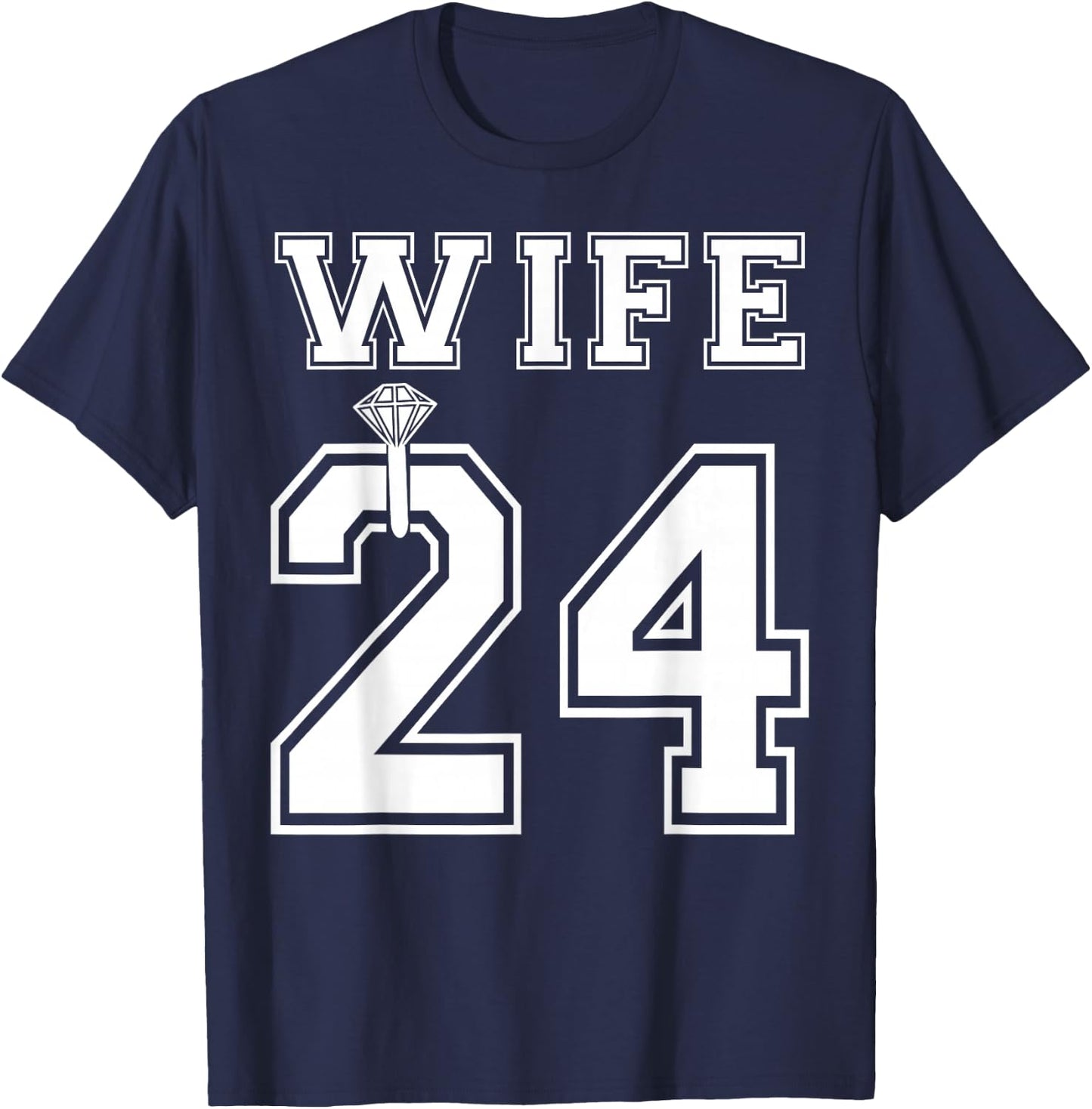 2024 Wife Husband Matching Engagement Party Honeymoon T-Shirt - T-Shirt | Navy