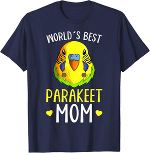 Parakeet Mom Budgie Budgerigar T-Shirt - T-Shirt | Navy