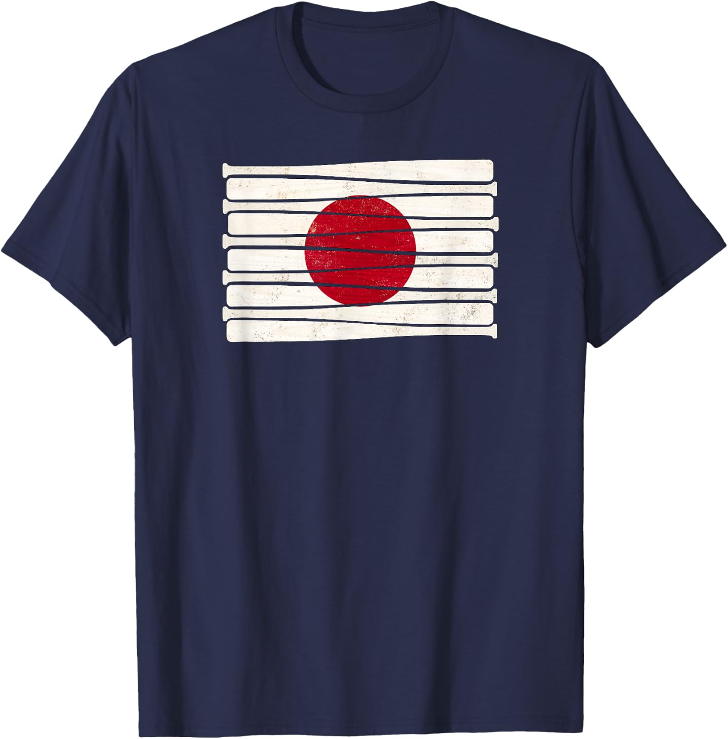 Japanese Baseball Bat Flag T-Shirt - T-Shirt | Navy