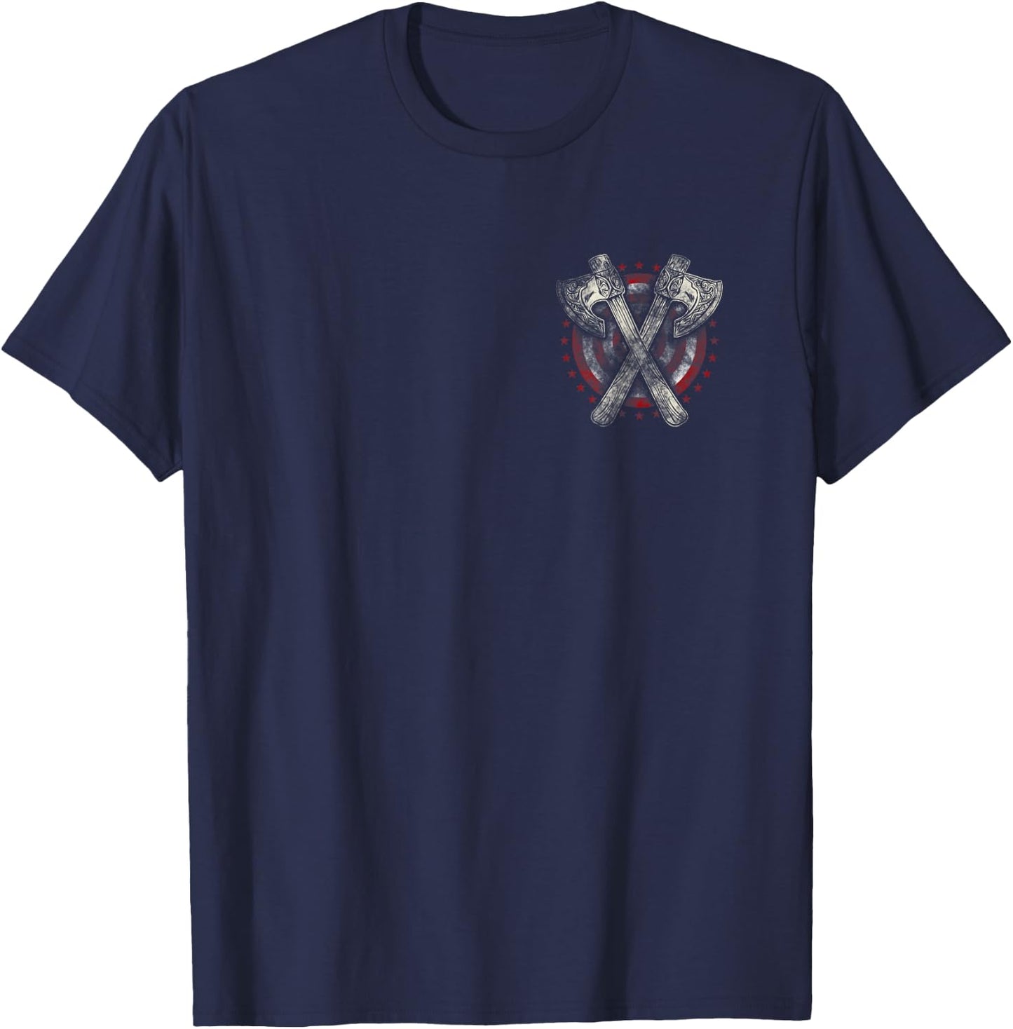 Hatchet Axe Throwing Pocket Badge T-Shirt - T-Shirt | Navy