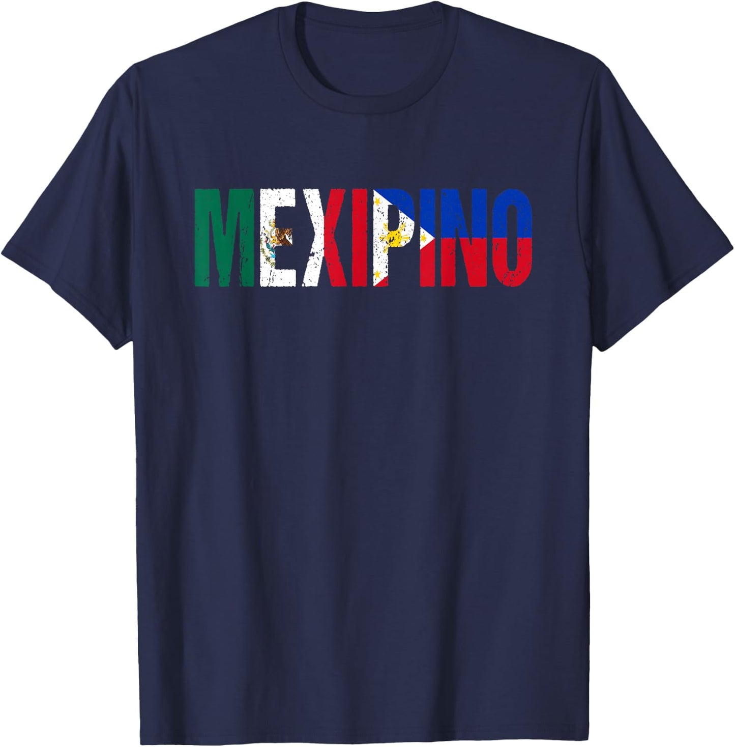 Mexipino Mexico Philippines Flag Ancestery Filipino Mexican T-Shirt - T-Shirt | Navy