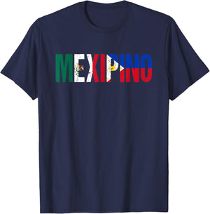 Mexipino Mexico Philippines Flag Ancestery Filipino Mexican T-Shirt - T-Shirt | Navy