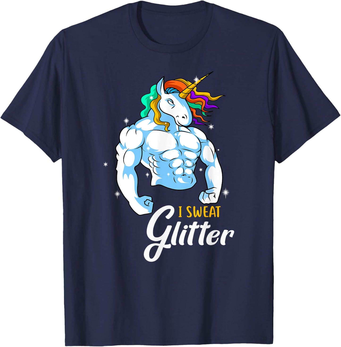 Weightlifing Barbell - Funny Workout Weightlifting Unicorn T-Shirt - T-Shirt | Navy