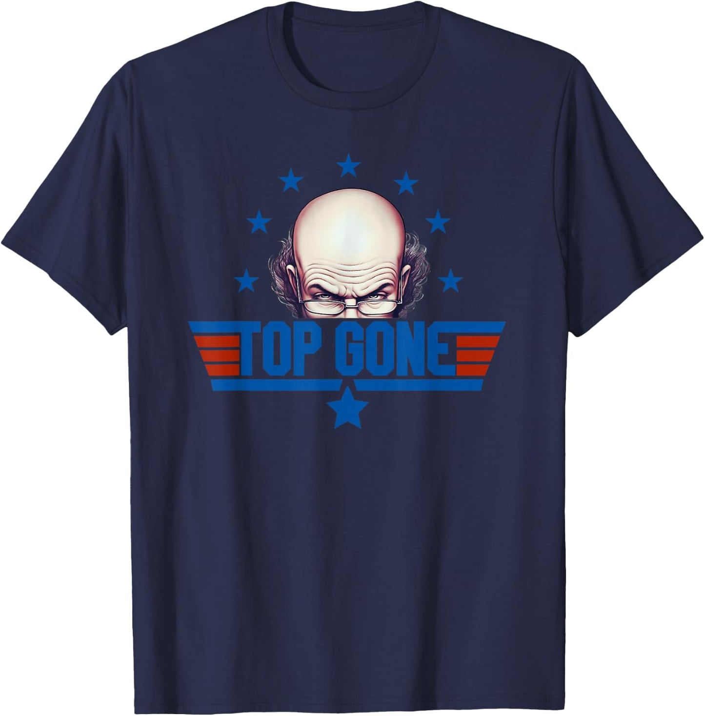 Humorous Receding Hairline - Funny Gift Top Gone T-Shirt - T-Shirt | Navy