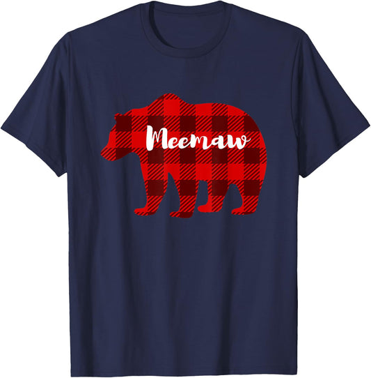Meemaw Bear Clothing Women Gifts Grandparent Family Matching T-Shirt - T-Shirt | Navy