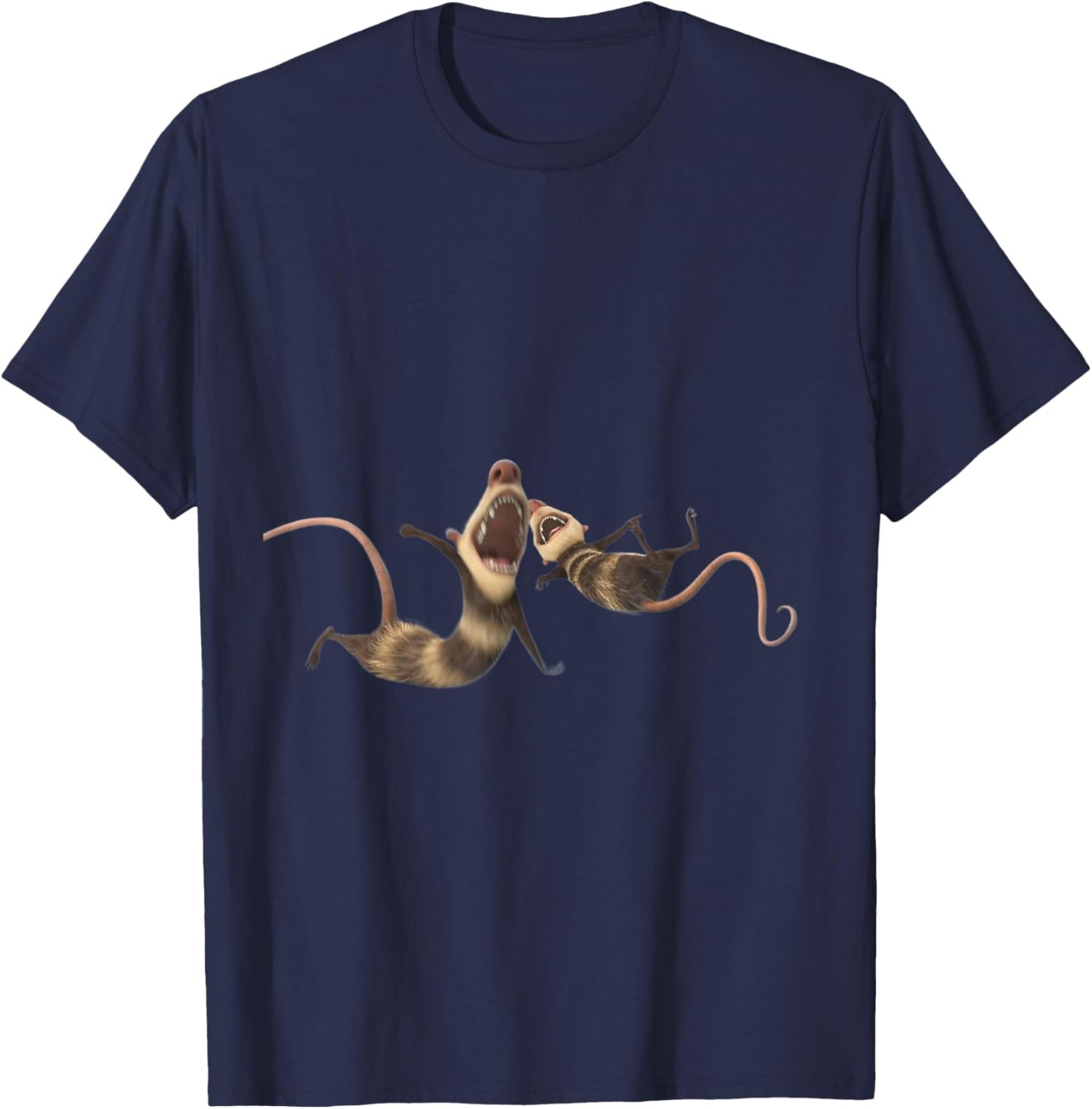 Gift Friends For Cartoon Lover - Crash & Eddie Ice Age Family -Adults Kids Black Small T-Shirt - T-Shirt | Navy