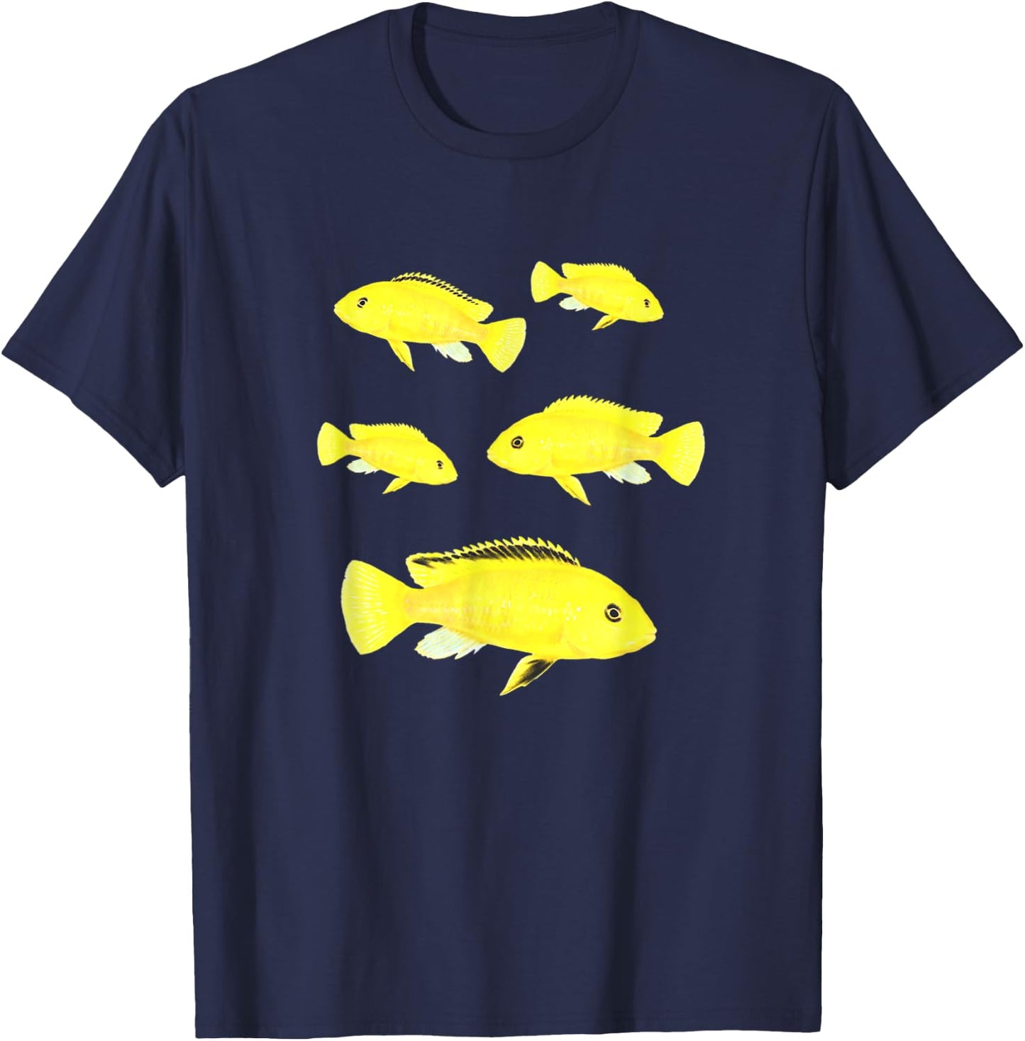 Yellow Lab Cichlids Lake Malawi Cichlid Fish Breeders T-Shirt - T-Shirt | Navy