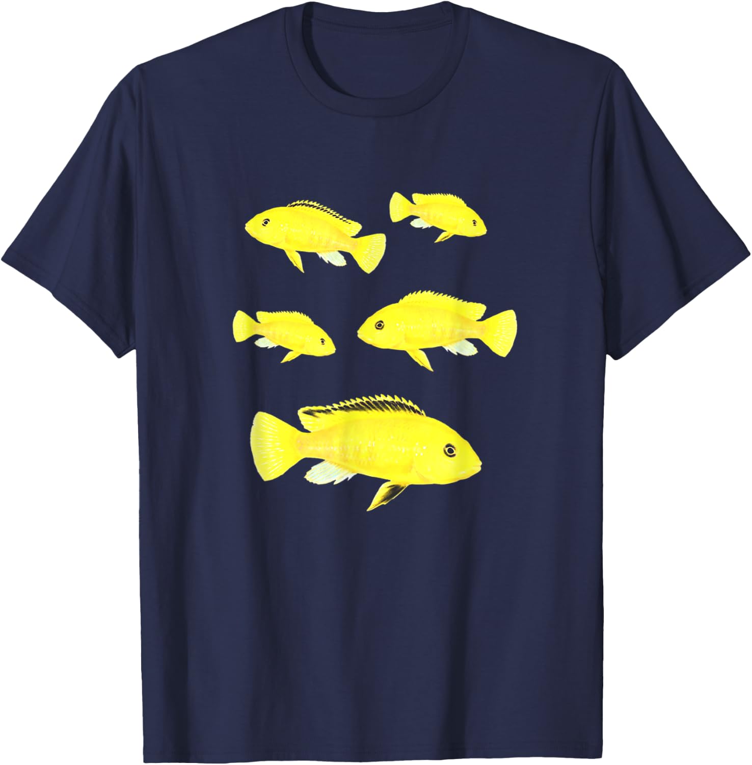 Yellow Lab Cichlids Lake Malawi Cichlid Fish Breeders T-Shirt - T-Shirt | Navy