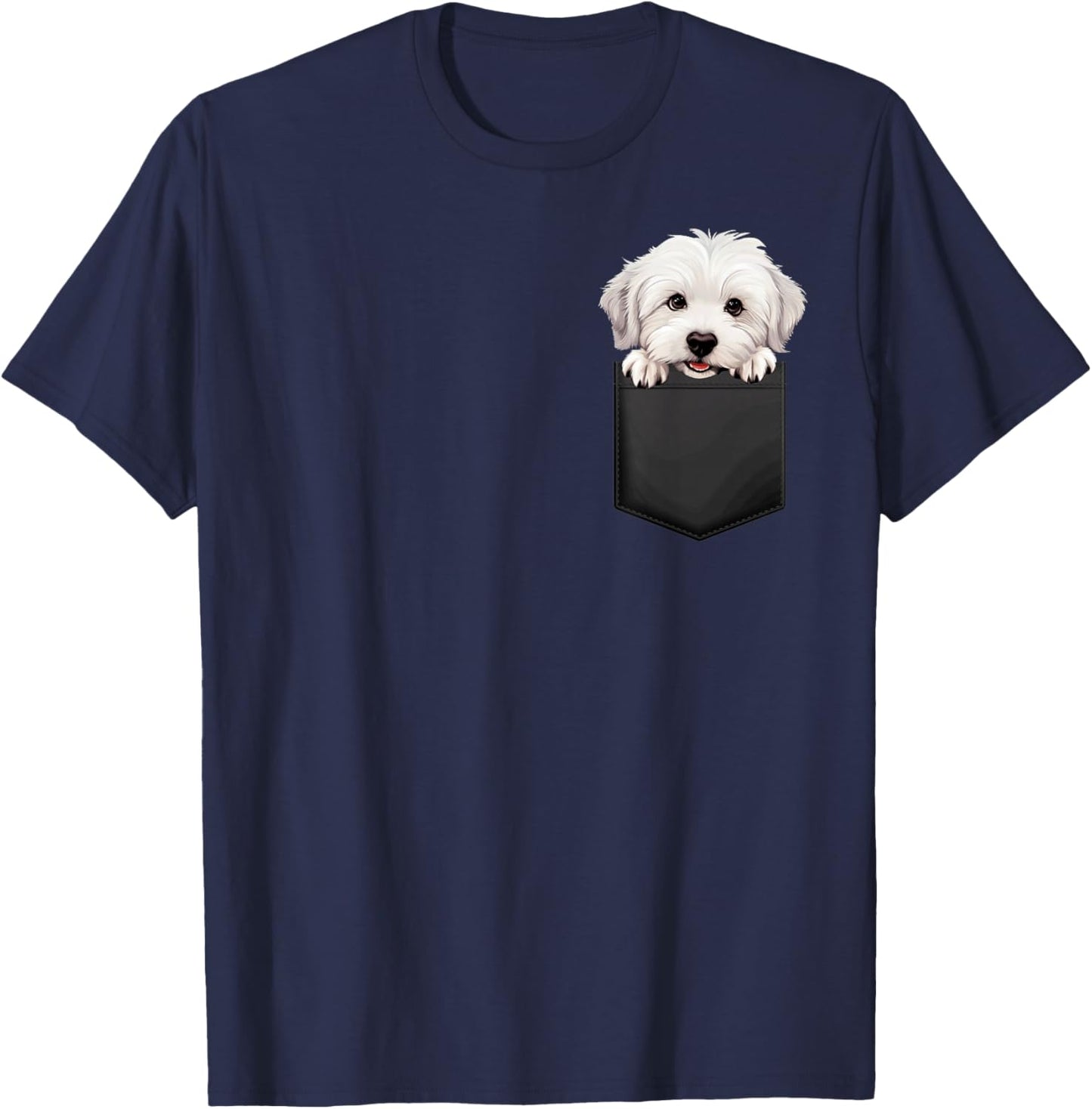 Coton De Tulear Puppy Dog In Pocket Cute Pet Lover Men Women Kids T-Shirt - T-Shirt | Navy