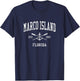 Marco Island FL Vintage Crossed Oars & Boat Anchor Sports T-Shirt - T-Shirt | Navy