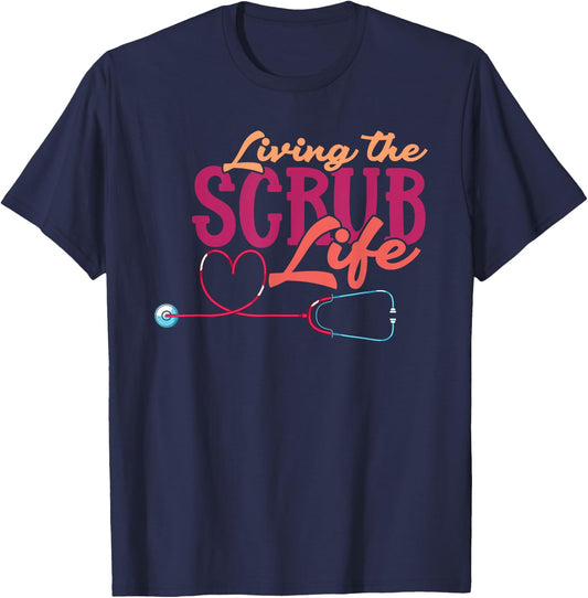 Stethoscope Nurse Life Heart Nurse T-Shirt - T-Shirt | Navy