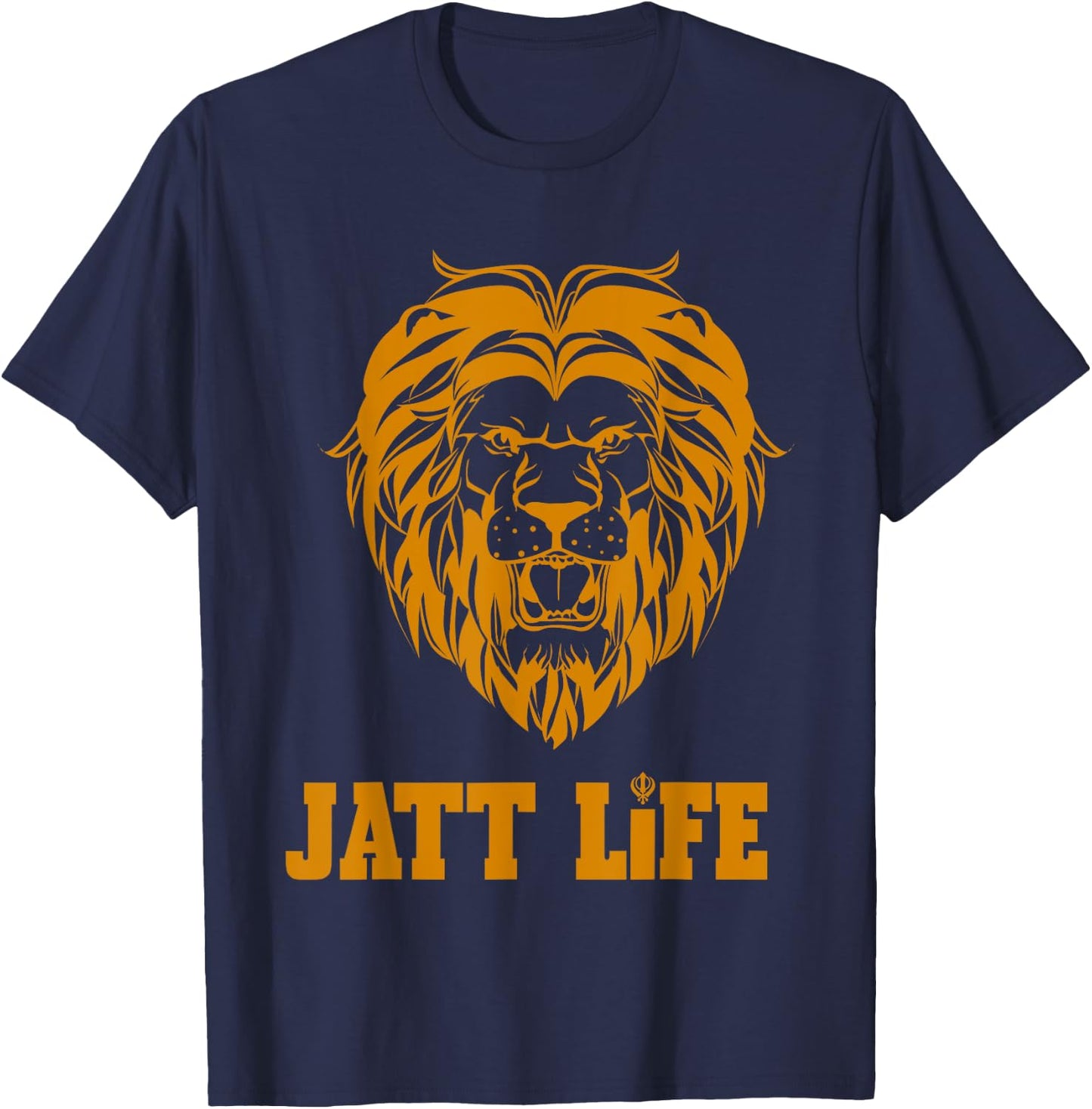 Punjabi Jatt Life Roaring Lion T-Shirt - T-Shirt | Navy