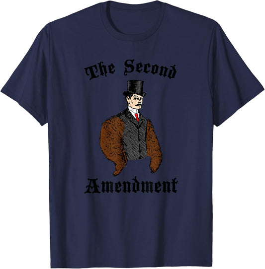 Funny Second 2nd Amendment Right to Bear Arms T-Shirt - T-Shirt | Navy