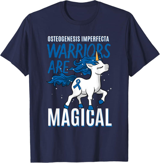 Osteogenesis Imperfecta Brittle Bone Disease Unicorn Gift T-Shirt - T-Shirt | Navy