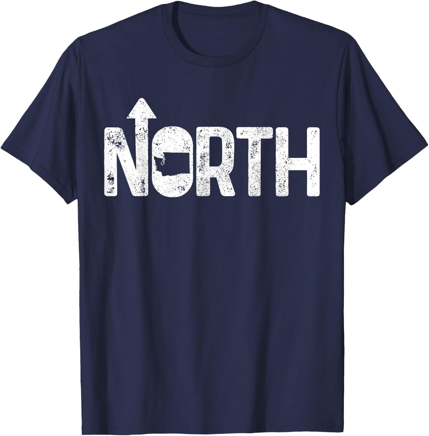 Washington Up North PNW Pacific Northwest State Map Gift T-Shirt - T-Shirt | Navy