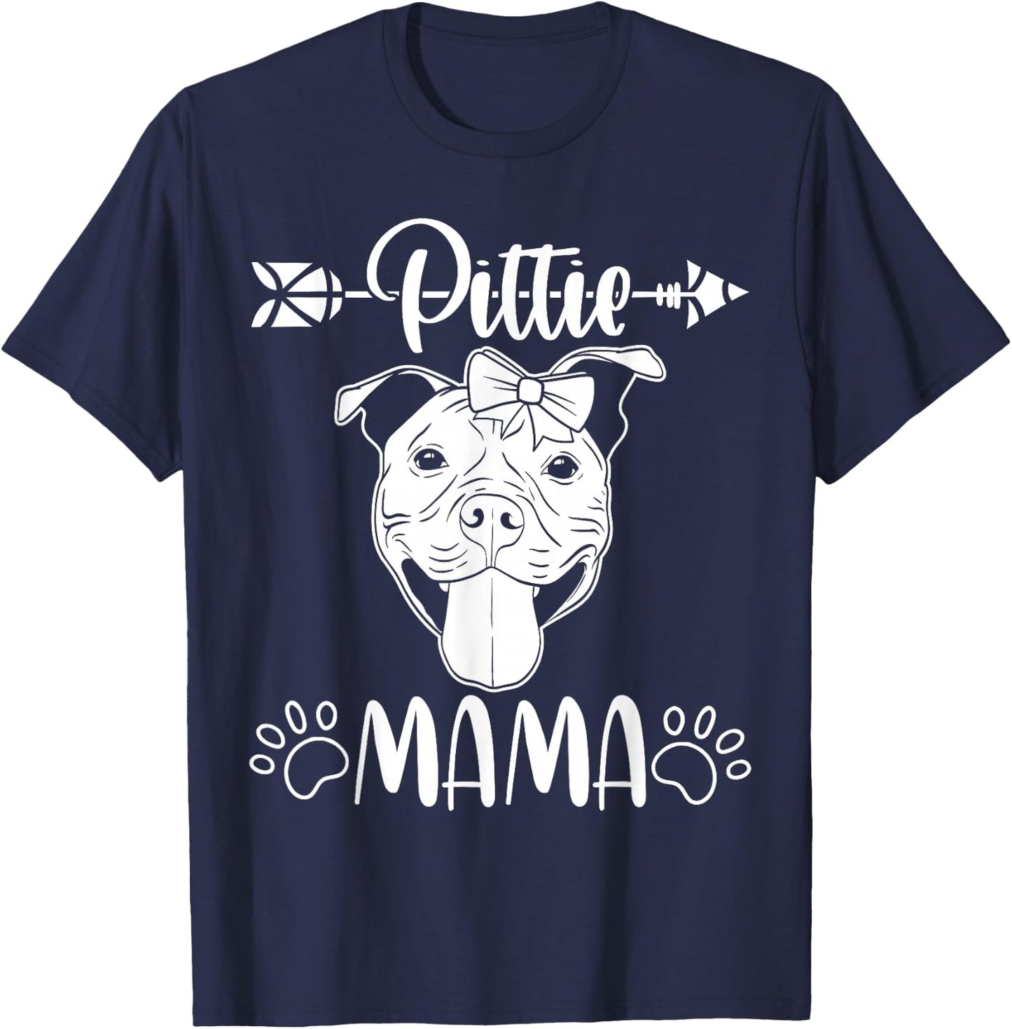 Dog Mummy Pittie Mama Pitbull Mum Mother's Day Pitbull Dogs T-Shirt - T-Shirt | Navy