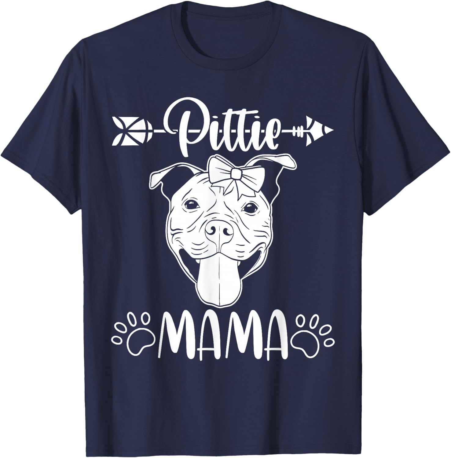 Dog Mummy Pittie Mama Pitbull Mum Mother's Day Pitbull Dogs T-Shirt - T-Shirt | Navy
