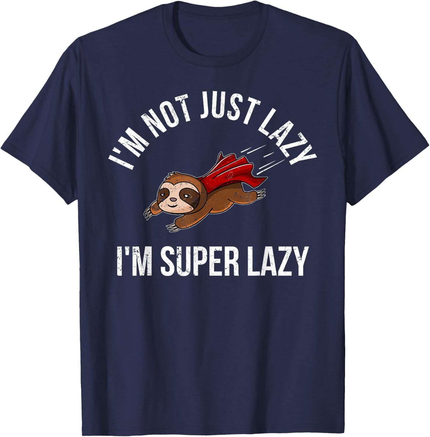 Super Lazy Sloth as Superhero Sloth T-Shirt - T-Shirt | Navy
