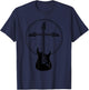 Cool Christian Guitar Cross | Funny Musician Guitarist Gift T-Shirt - T-Shirt | Navy
