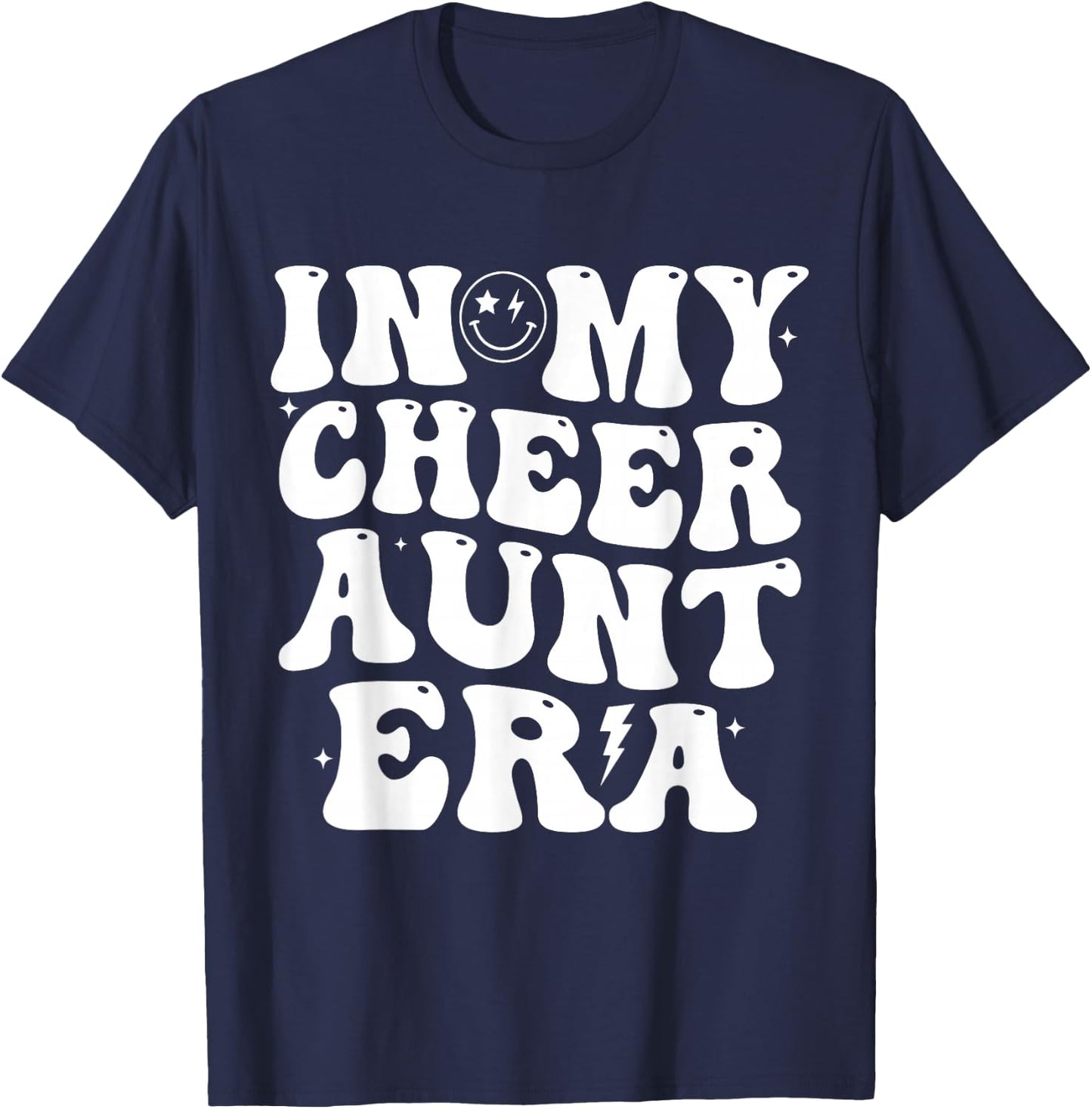 In My Cheer Aunt Era Trendy Cheerleading Sports Cheer Auntie T-Shirt - T-Shirt | Navy