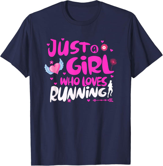 Just a Girl Who Loves Running T-Shirt - T-Shirt | Navy