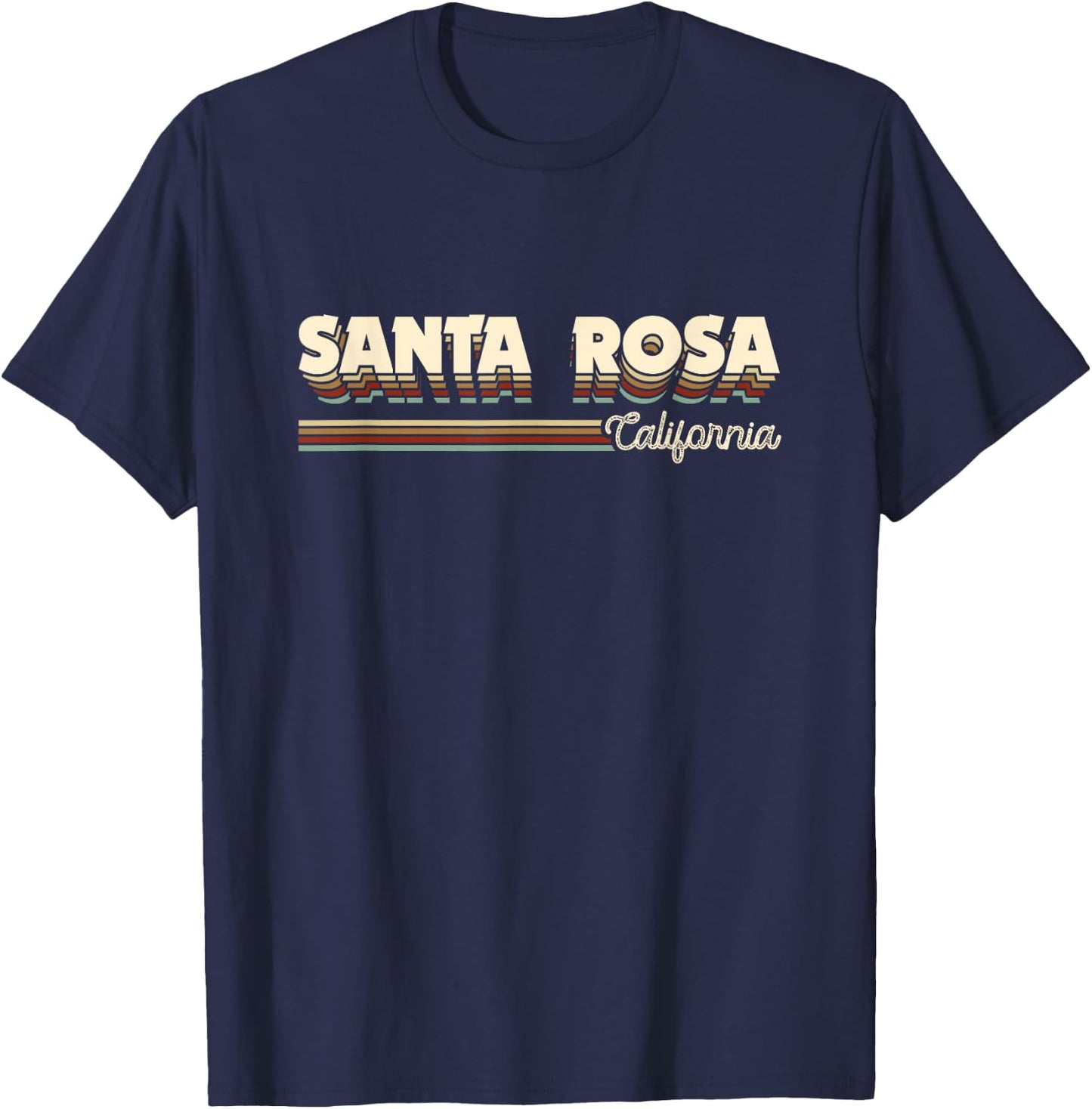 Retro Santa Rosa California Gifts Men Women Kids Cali CA T-Shirt - T-Shirt | Navy